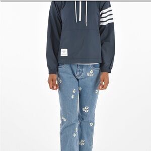 Thom Browne WOMENS WIND BREAKER HOODY JACKET SIZE 36/ US 6